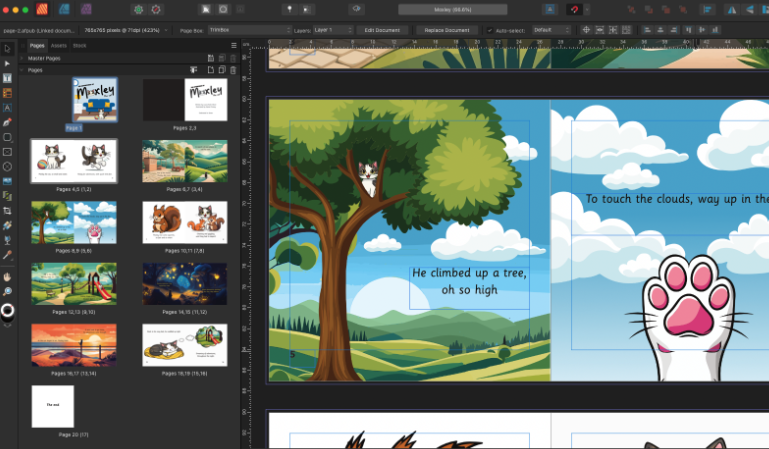 screenshot of affinity publisher file